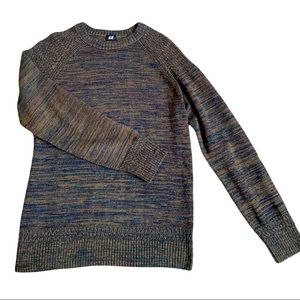 H&M Brown Marled Crewneck Knit Sweater - Size Large - Long sleeve - Warm Top